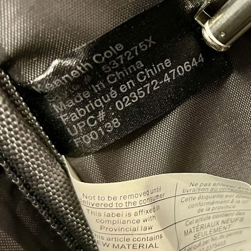 KENNETH COLE REACTION R-TECH Slim Black Briefcase Laptop Messenger Bag